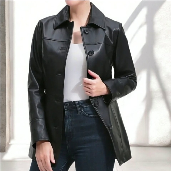 East 5th Jackets & Blazers - East 5th Leather Car Coat